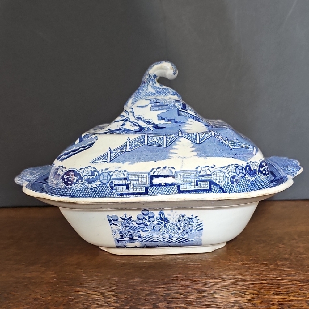 Blue and White Ceramic Tureen